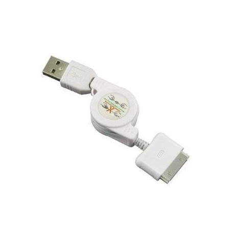 Cable Rétractable Compatible Apple Blanc